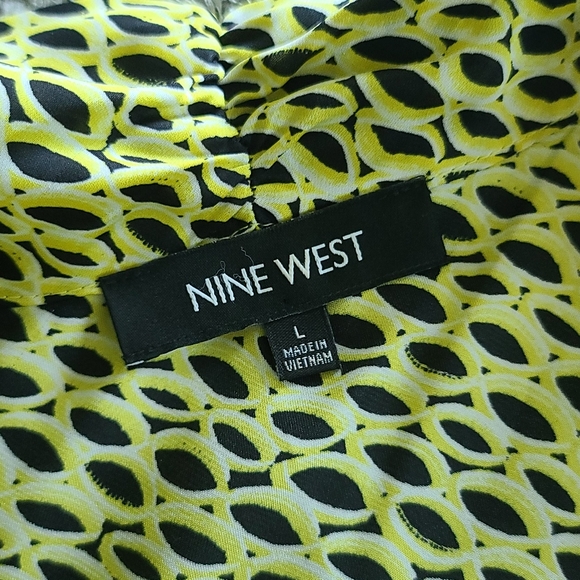 Nine West Sleeveless Top Black Yellow Sz Large - Picture 13 of 14